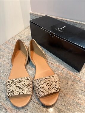 J. Crew Tan Leopard-Print D'Orsay Slide Flats